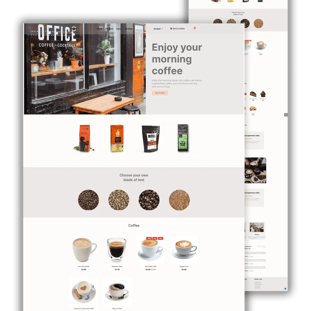 Coffee shop- wordpress website