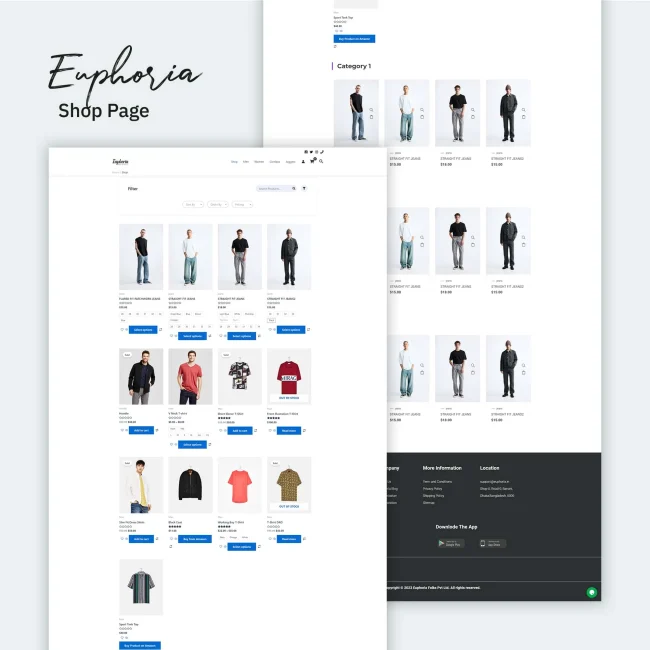 Euphoria- wordpress fashion website all products page