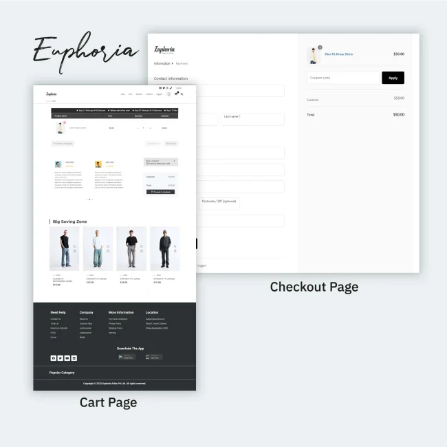 Euphoria- wordpress fashion website cart page