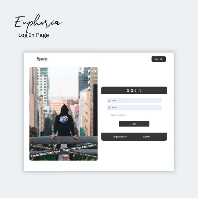 Euphoria- wordpress fashion website login page.webp