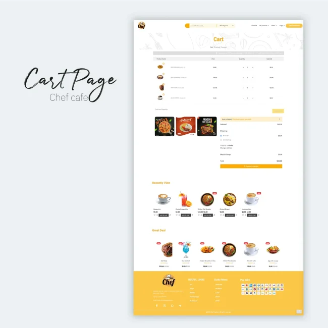 chef cafe- wordpress resturent website cart page